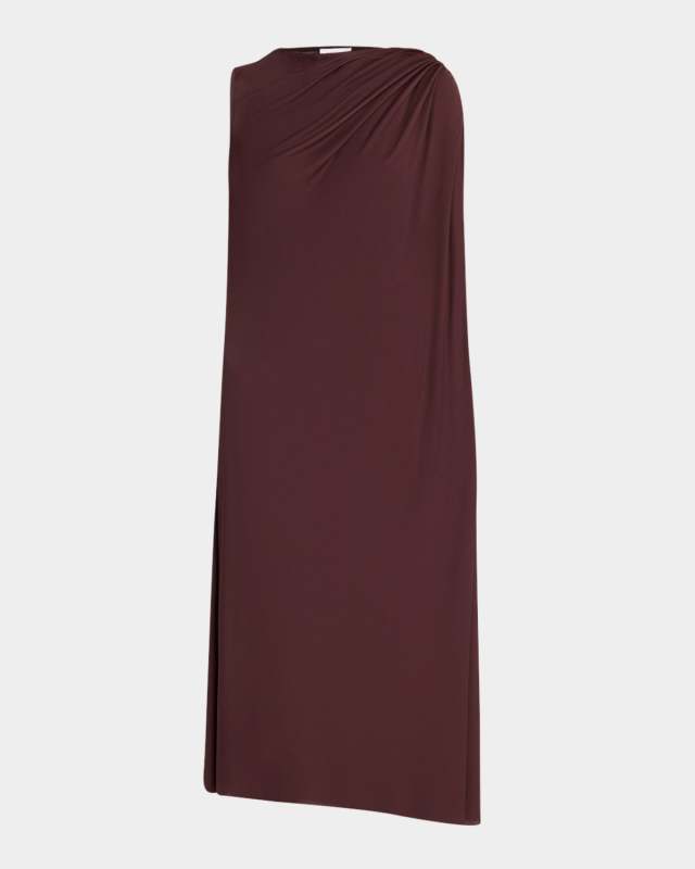 Draped Sleeveless Midi Dress